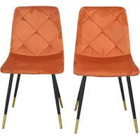 HOFMANN LIVING AND MORE Polsterstuhl, (Set), 2 St., Samtoptik-Polyester, orange