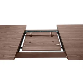 miliboo Erweiterbarer Tisch mit integrierten Verlängerungen rechteckig aus dunkelbraunem Holz B160-210 cm ANK