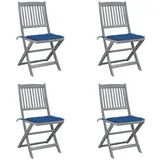 vidaXL Klappbare Gartenstühle 48,5 x 57 x 91 cm blau 4 St.
