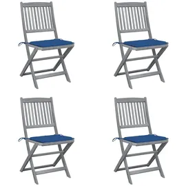 vidaXL Klappbare Gartenstühle 48,5 x 57 x 91 cm blau 4 St.