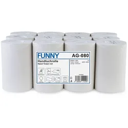 Handtuchrollen MINI - 12 Papierhandtuchrollen FUNNY - weißlich - Innenabwicklung