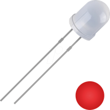 Quadrios LED, bedrahtet Rot Rund 5 mm 700 mcd, 30°