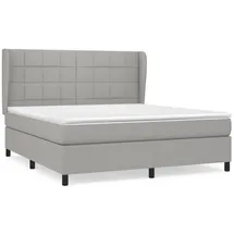 vidaXL Boxspringbett mit Matratze Hellgrau 180x200 cm Stoff