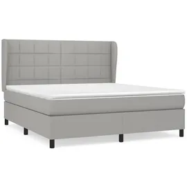 vidaXL Boxspringbett mit Matratze Hellgrau 180x200 cm Stoff