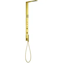 Hansgrohe AXOR ShowerComposition Duschpaneel, mit Thermostat, Kopfbrause 110/220, Schulterbrause, inklusive Zubehör, 12595990, Farbe: Polished Gold Optic
