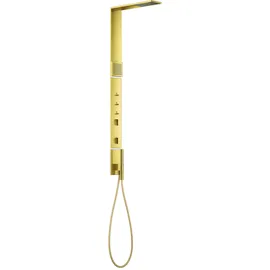 Hansgrohe AXOR ShowerComposition Duschpaneel, mit Thermostat, Kopfbrause 110/220, Schulterbrause, inklusive Zubehör, 12595990, Farbe: Polished Gold Optic