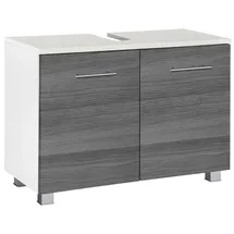 WELLTIME Waschbeckenunterschrank WELLTIME "Trento, verschiedene Ausführungen und Farben", silber (eiche rauchsilber), B:80cm H:54cm T:35cm, Holzwerkstoff, MDF, Schränke, Waschbeckenunterschrank, Badmöbel Unterschrank Breite 80 cm, mit viel Stauraum, Badschrank WBU