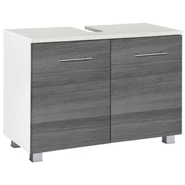 WELLTIME Waschbeckenunterschrank WELLTIME "Trento, verschiedene Ausführungen und Farben", silber (eiche rauchsilber), B:80cm H:54cm T:35cm, Holzwerkstoff, MDF, Schränke, Waschbeckenunterschrank, Badmöbel Unterschrank Breite 80 cm, mit viel Stauraum, Badschrank WBU