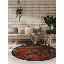 benuta nest In- & Outdoor-Teppich rund Artis Rot 160 cm - Teppich für Balkon, Terrasse, - Garten
