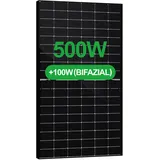 SAKETE Solarpanel 500W Bifazial +100W Solarmodul Doppelglas, 600W