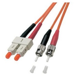 VARIA LWL-Kabel, 2 m, Duplex OM2 (Multimode, 50/125) ST/SC Glasfaserkabel, ST Duplex, (200,00 cm) orange