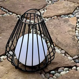 Dyberg Larsen Laterne LED lampe Außenbereich Garten Mittel Schwarz, Evesham, Dyberg Larsen,