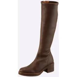 Stiefel HEINE, Damen, Gr. 35, braun (cognac), Textil, modisch, Schuhe