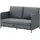 [en.casa] Schlafsofa Soini 2-Sitzer Dunkelgrau