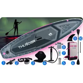 Thunder Mossa SUP Board 320 x 75 x 15 cm Grau/Weiß/Rosa