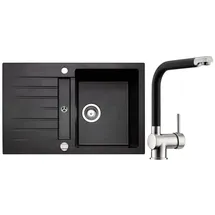 Naber Corto 780 links Einbauspüle granit nero Handbetätigung 780 x 500 mm
