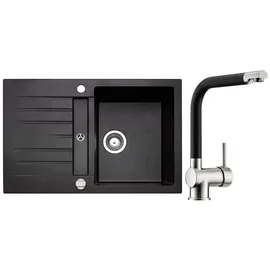 Naber Corto 780 links Einbauspüle granit nero Handbetätigung 780 x 500 mm
