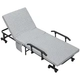 ComfortXL Klappbett, Hellgrau, Metall, 70x190 cm, Schlafzimmer, Betten, Klappbetten