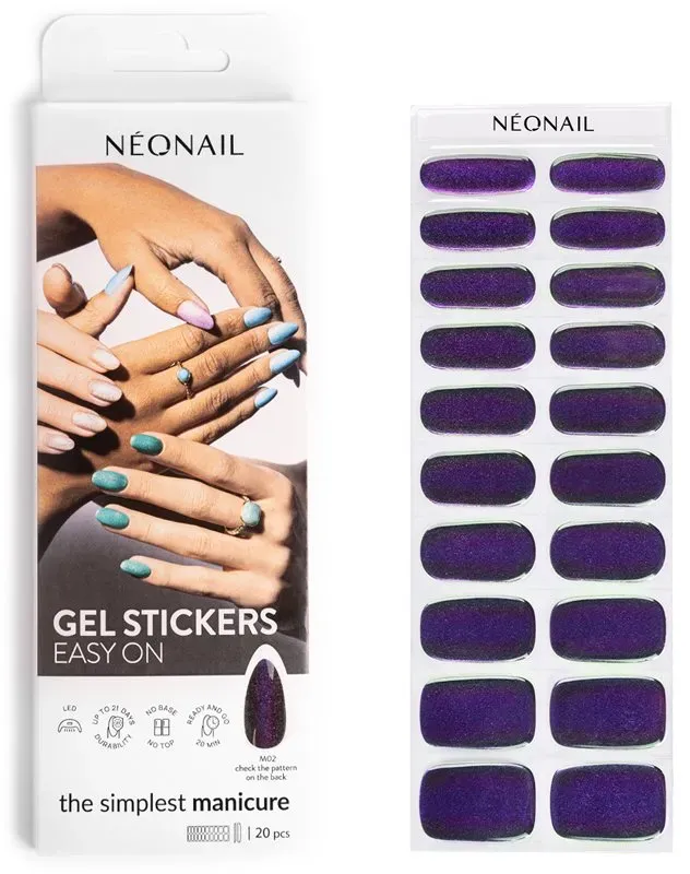 NEONAIL Easy On Gel Stickers Nagelaufkleber Verwendung mit einer UV/LED-Lampe Farbton M02 20 St.