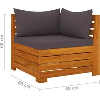 vidaXL 4-Sitzer-Gartensofa mit Kissen Massivholz Akazie