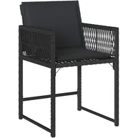 VidaXL Gartenstühle mit Kissen 4 Stk. Schwarz Poly Rattan
