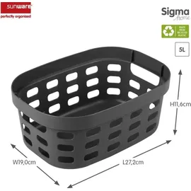 SUNWARE Korb Sigma Home 5 L anthrazit 27,2 x 19 x 11,6 cm - Sunware