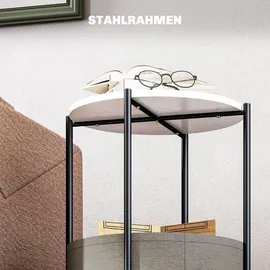 Homcom Beistelltisch Grau/Weiß Metall 44 x 44 x 56 cm