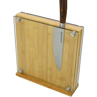 Woodquail Bambus & Glas Magnet Messerblock Unbestückt für Messer und Haushaltshelfer 10-12 Messer (Groß)