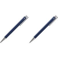 Lamy logo M+ Kugelschreiber 204 aus bruchfestem Kunststoff in der Farbe blau mit verchromter Spitze und Drücker, inkl. Großraummine M 16 Strichbreite M in blau (Packung mit 2)