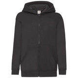 FRUIT OF THE LOOM Classic Hooded Sweat Jacket Kids Unisex Kinder Kapuzen Sweat-jacke, schwarz,