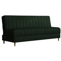 MEBLE-LUX Schlafsofa mit Bettkasten 175 cm Breit Klara, 2 Sitzer Sofa mit Schlaffunktion, Schlafcouch mit Stauraum, Klappsofa Federkern, Einfacher Klappmechanismus, Klappsofa Grün