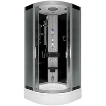 SeniorBad D46-53M0 Komplettdusche mit Schiebetür 90 x 90 cm Schwarz Sicherheitsglas D46-53M0