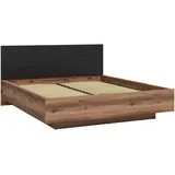 MID.YOU Bett Forn ca. 180x200 cm Schwarz/Eiche