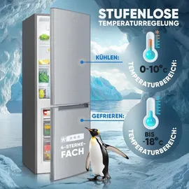 Bomann KG 7359 Kühl-Gefrierkombination (173 l, 1430 mm hoch, Edelstahl)