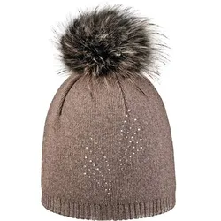 ARECO Damen Mütze Pudelmütze, taupe, ONE SIZE