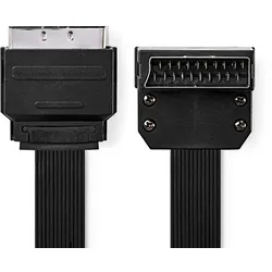 Nedis SCART-Kabel - SCART Stecker - SCART Stecker - Vernickelt - 480p - 2.00 m - Flach - PVC - Schwarz - Umschlag