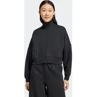 adidas Sweatjacke ADIDAS ORIGINALS "OFF PLACED 3-STREIFEN ZIP UP", Damen, Gr. XL, schwarz, Obermaterial: 53% Baumwolle, 47% Polyester, angesetztes Bündchen, Sweatjacken Sweatjacke, mit Reißverschluss, mit glatter Materialstruktur