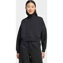 adidas Sweatjacke ADIDAS ORIGINALS "OFF PLACED 3-STREIFEN ZIP UP", Damen, Gr. XL, schwarz, Obermaterial: 53% Baumwolle, 47% Polyester, angesetztes Bündchen, Sweatjacken Sweatjacke, mit Reißverschluss, mit glatter Materialstruktur