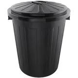 KEEEPER Supermax-Tonne mit Deckel, Polypropylen, 50 l, 50 x 55 x 50 cm, Mats, Graphit-Grau