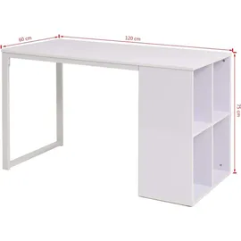 vidaXL Schreibtisch 120×60×75 cm Weiß