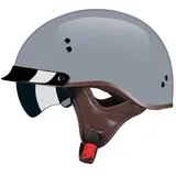 Retro Halbhelm Motorradhelm Halbschalenhelm Jethelm ECE-Zertifizierung Moped Helm Rollerhelm Cruiser Chopper Moped Scooter Helm Mit Schnellverschlussschnallen