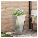 vidaXL Pflanzkübel Silber 40 x 40 x 75 cm Verzinkter Stahl