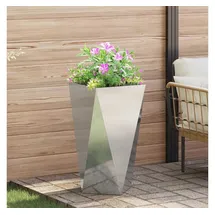 vidaXL Pflanzkübel Silber 40 x 40 x 75 cm Verzinkter Stahl