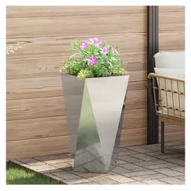 vidaXL Pflanzkübel Silber 40 x 40 x 75 cm Verzinkter Stahl