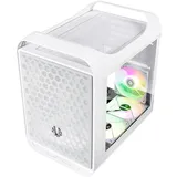 BitFenix Prodigy M 2022 ARGB Micro ATX Gehäuse, Kompaktes Gaming Pc Gehäuse für Micro ATX und Mini ITX Mainboards, Mesh-Front, Tempered Glass Fenster, Weiß