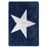 Ridder Badematte Star blau, Höhe 90 mm, 100% Polyester-Microfaser blau 60 cm x 1.8 cm x 90 mm