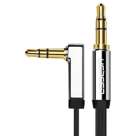 UGREEN Aux Kabel Auto 3.5 mm klinkenkabel 90 Grad Aux Kabel mit Winkelstecker für Auto Audiosystem, TV, Soundbar, Lautsprecher, Handy, Kopfhörer usw.(1m)