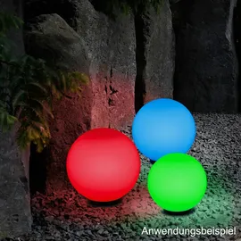 H4L RGB Kugelleuchten Kugellampen 2er Set Ø 30/30cm Außemleuchte Garten Lampe LED - Weiß