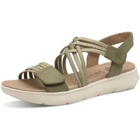 Jana Damen Sandalen flach mit Klettverschluss Vegan, Grün (Sage), 38 EU