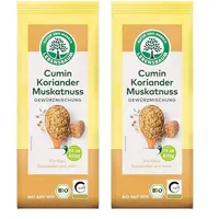 LEBENSBAUM Gewürzmischung Cumin-Koriander-Muskatnuss Pulver, Bio-Gewürz mit warmer Würze, 45 g (Packung mit 2)